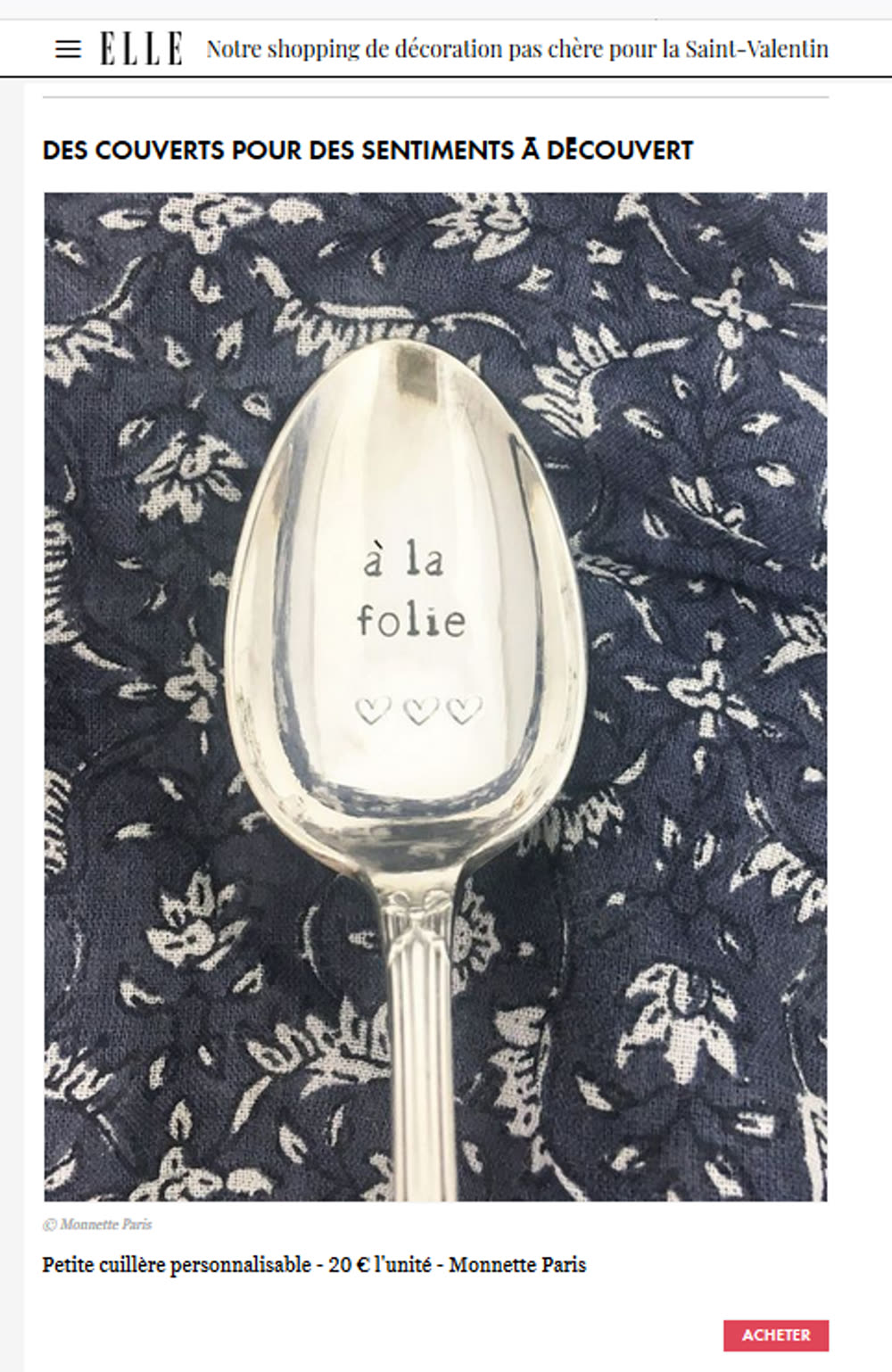 ELLE.fr, Sélection Saint-Valentin
